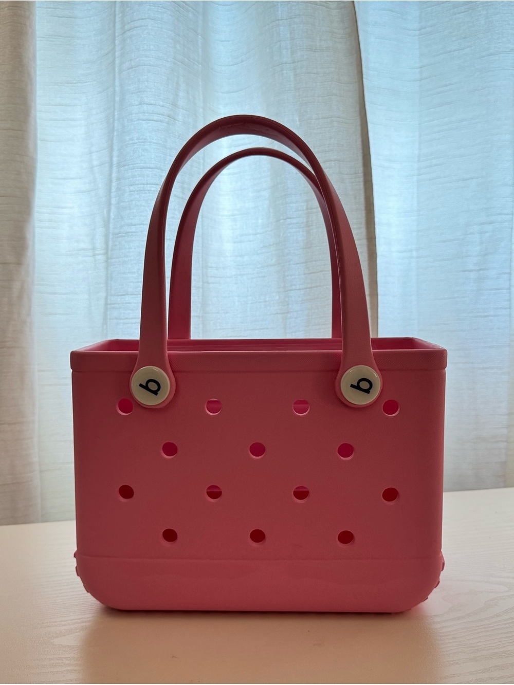 Pink Perforated Casual Tote Bag